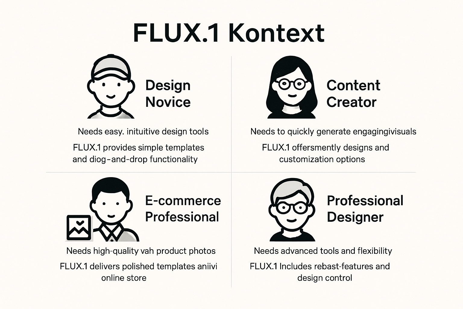 User personas showing different types of users with their specific needs